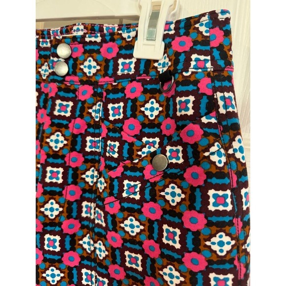 Patterned Pants High Waist Floral Print Button Fly Casual Stylish Trousers - Picture 6 of 9